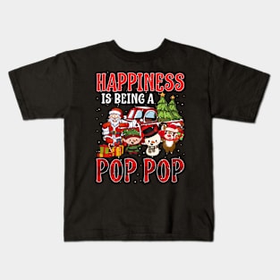 Happiness Is Being A Pop Pop Christmas Kids T-Shirt